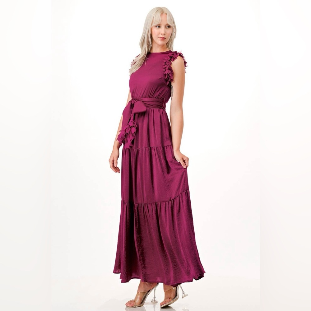 NWT Boutique Alora Magenta Sleeveless Maxi Dress - Picture 5 of 6